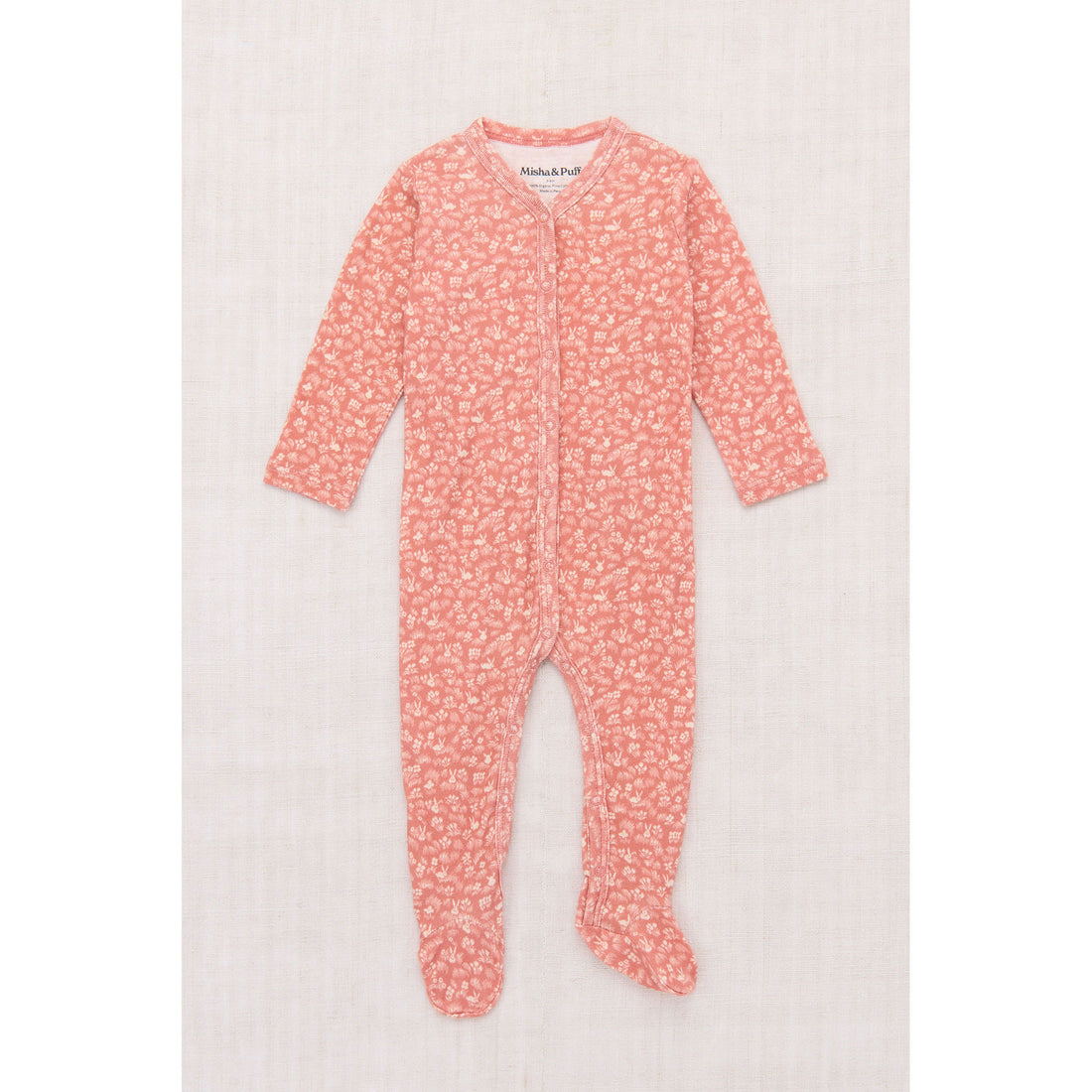 Misha and Puff Rosewood Bunny Meadow Baby Footed One-Piece