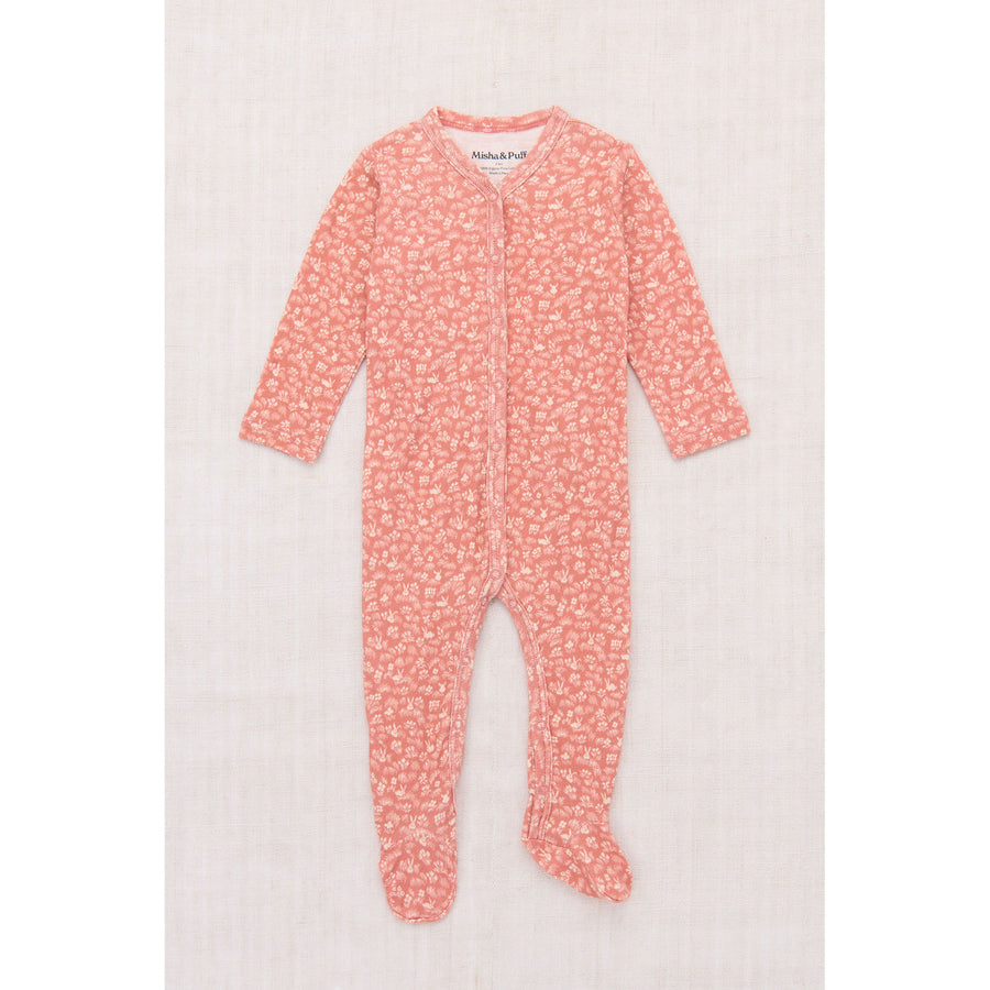 Misha and Puff Rosewood Bunny Meadow Baby Footed One-Piece