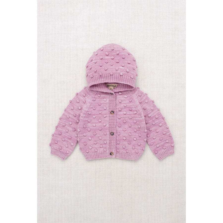 Misha and Puff Hazy Lilac Hooded Popcorn Baby Cardigan – Ladida