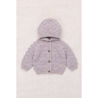 Misha and Puff Mist Baby Hooded Popcorn Cardigan
