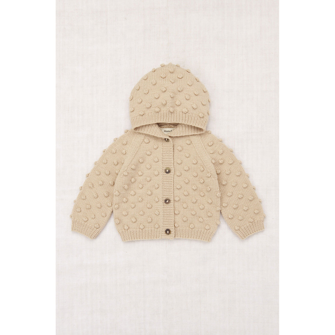 Misha and Puff Patina Baby Hooded Popcorn Cardigan