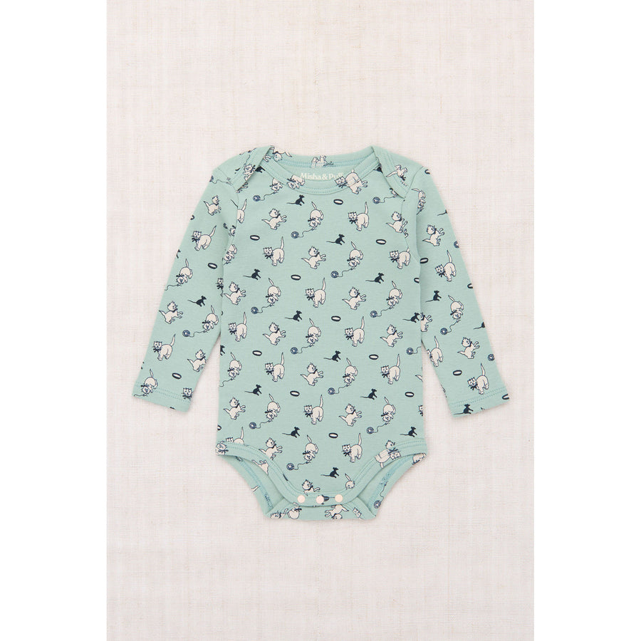 Misha and Puff Sage Cat & Mouse Baby Long Sleeve Lap Onesie – Ladida