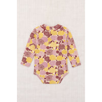 Misha and Puff String/Antique Rose Chrysanthemum Long Sleeve Scout Onesie