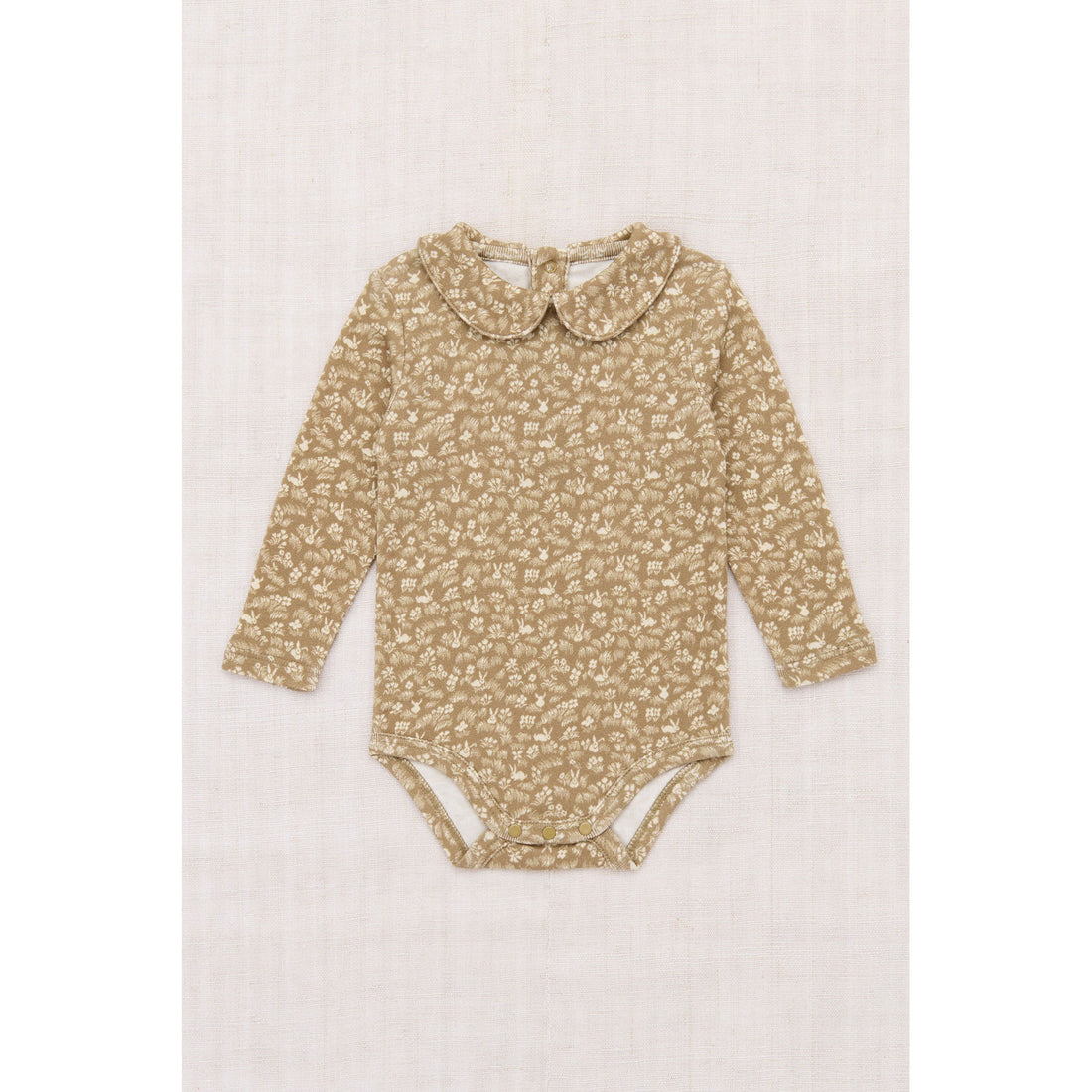 misha&puff／Baby Layette Pima Lap Onesie Misha and Puff Kelp Bunny Meadow Baby Petit Collar Onesie