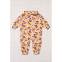 Misha and Puff String/Antique Rose Chrysanthemum Pierrot Onesie