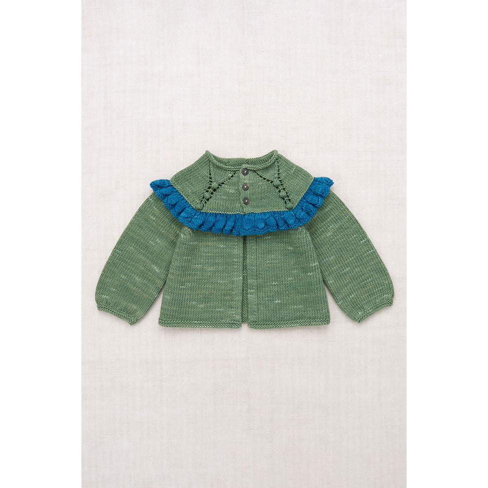 Misha and Puff Oakmoss Ruffle Baby Cardigan