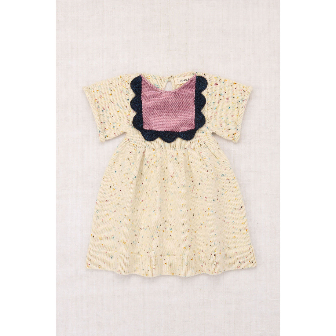 Misha and Puff  Snowglobe Confetti Baby Scallop Bib Dress
