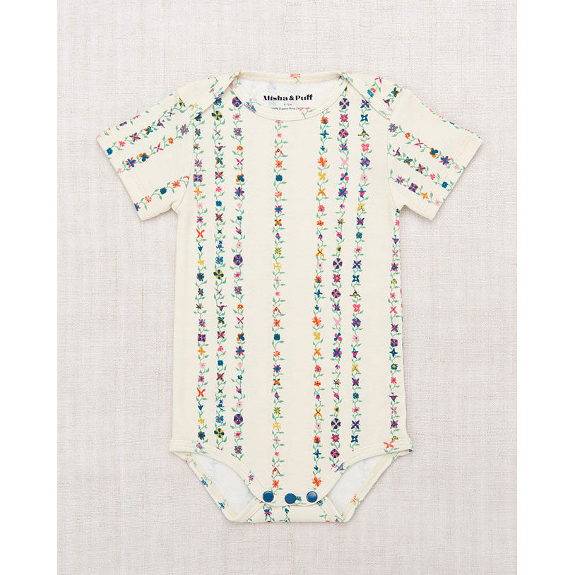 Misha and Puff String Little Botanica Short Sleeve Lap Onesie