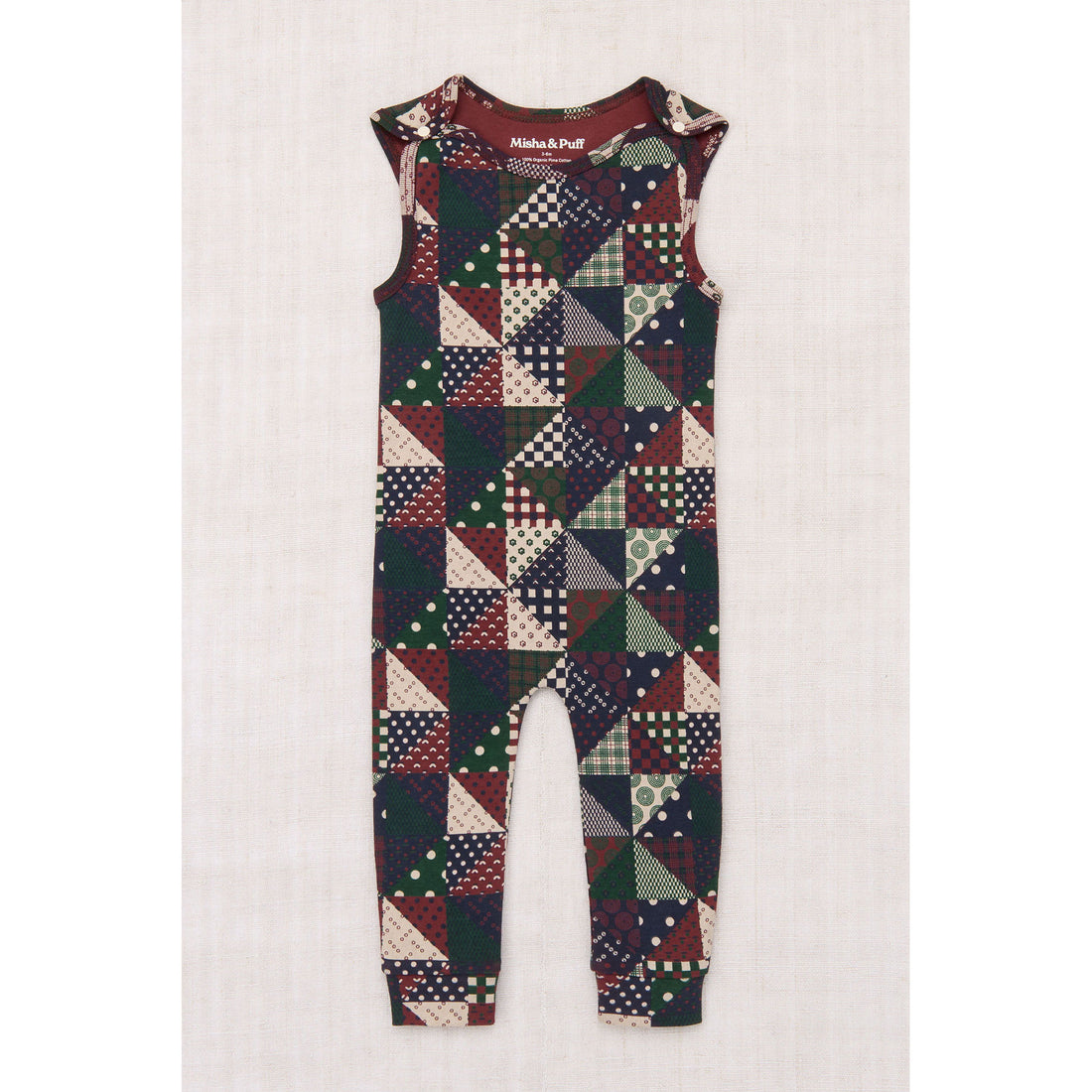 Misha and Puff  Madder Root Patchwork Snap Overall