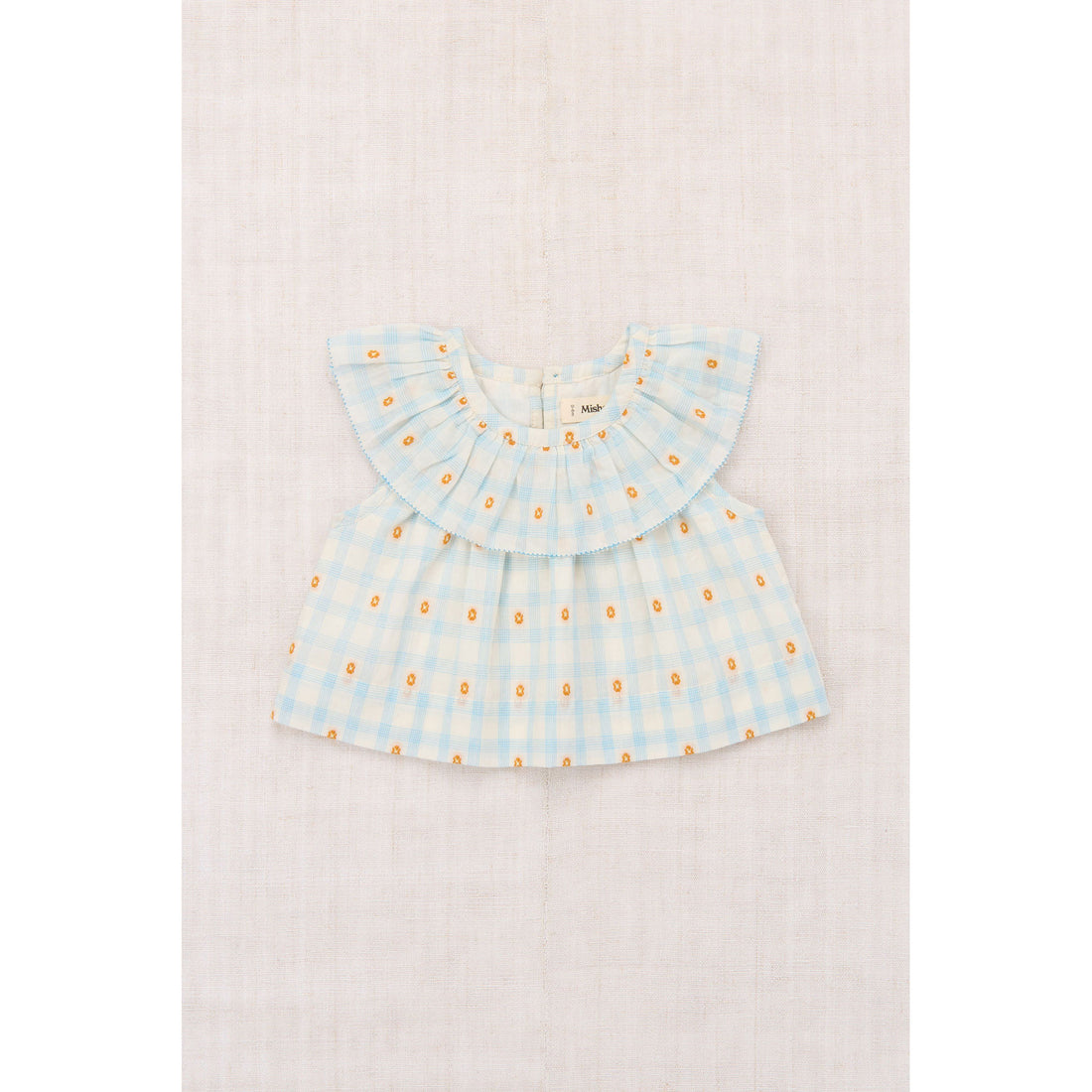 Misha and Puff Bright Sky Blossom Plaid Baby Tallulah Top