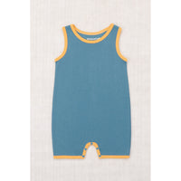 Misha and Puff Blue Slate Baby Tank Romper