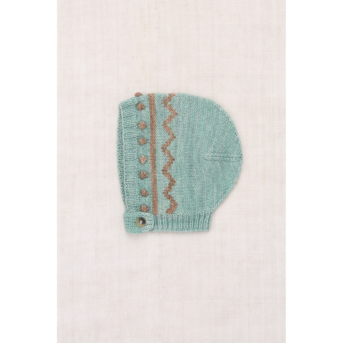 Misha and Puff Sage Baby Zig Zag Bonnet