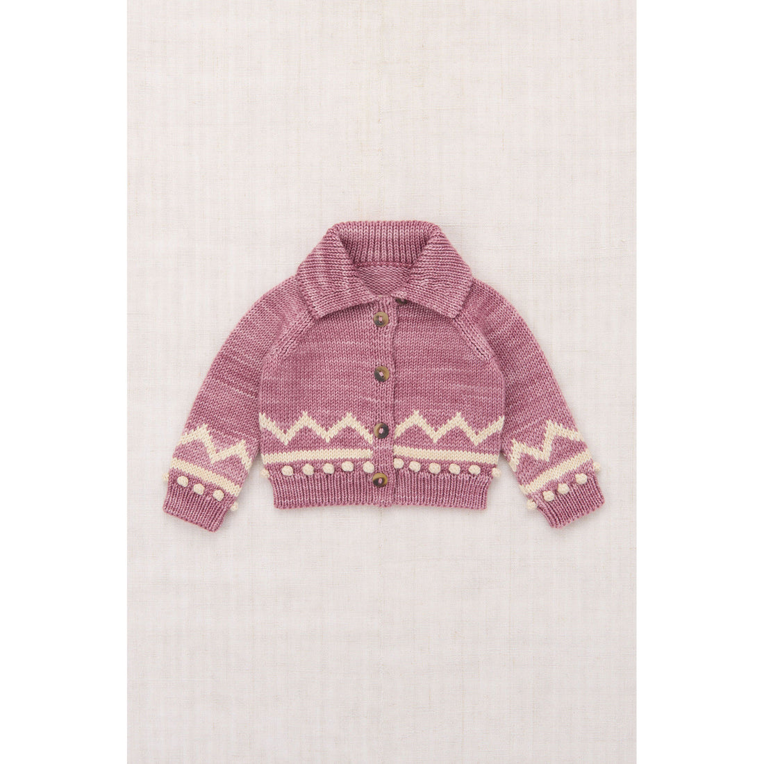 Misha and Puff Antique Rose Baby Zig Zag Cardigan