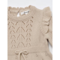 Louisiella Beige Baby Lena Knit Romper