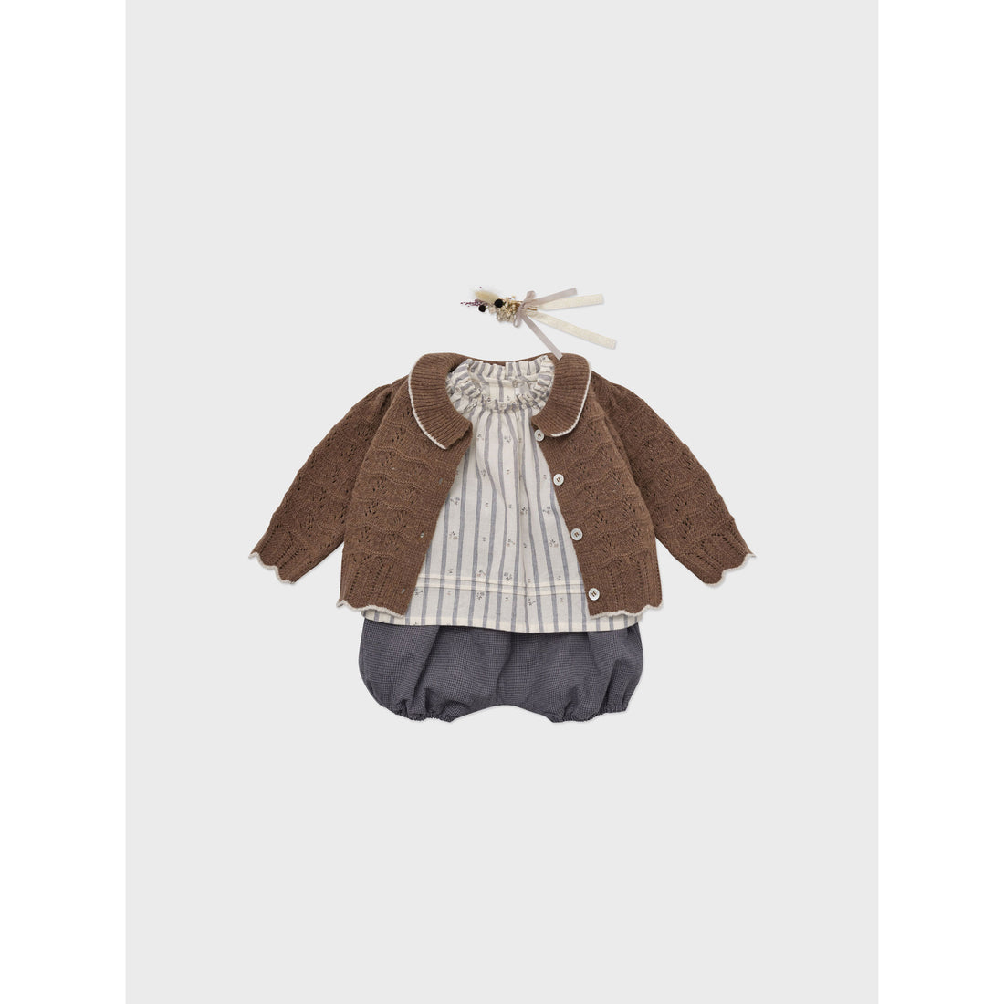 Louisiella Brown Baby Bretta Knit Cardigan