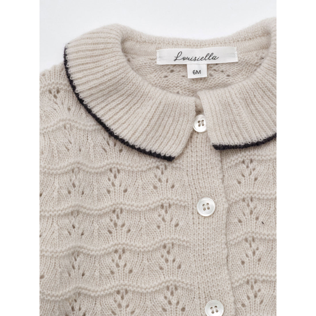Louisiella Light Beige Baby Bretta Knit Cardigan