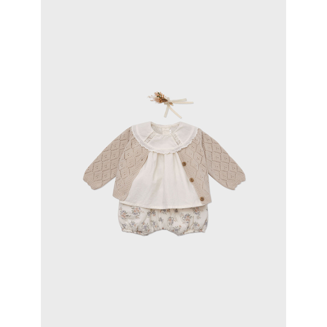 Louisiella Beige Baby Perry Knit Cardigan