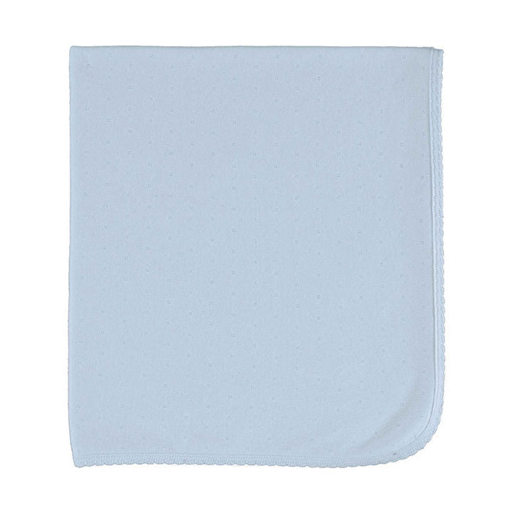 Bebe Organic Blue Pointelle Bebe Blanket