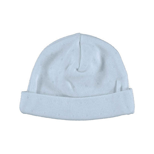 Bebe Organic Blue Pointelle Bebe Hat