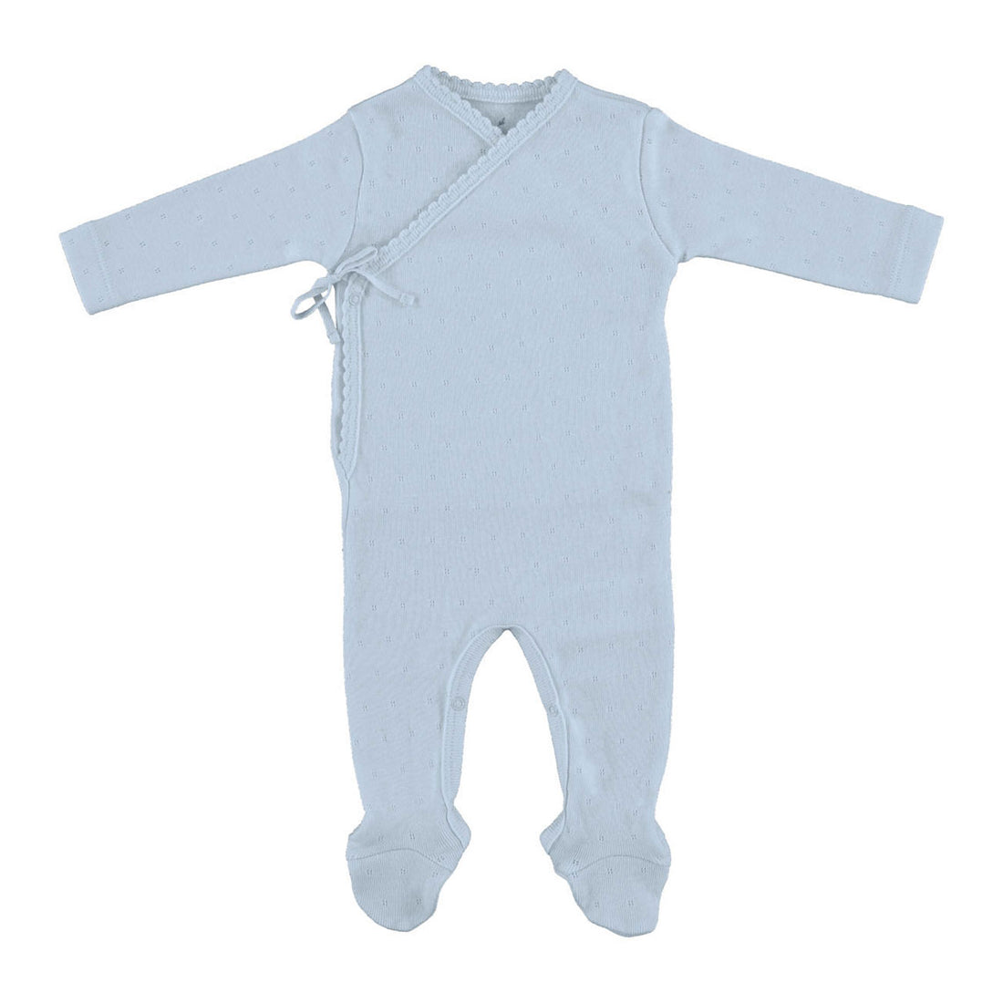 Bebe Organic Blue Pointelle Bebe Wrap Overall