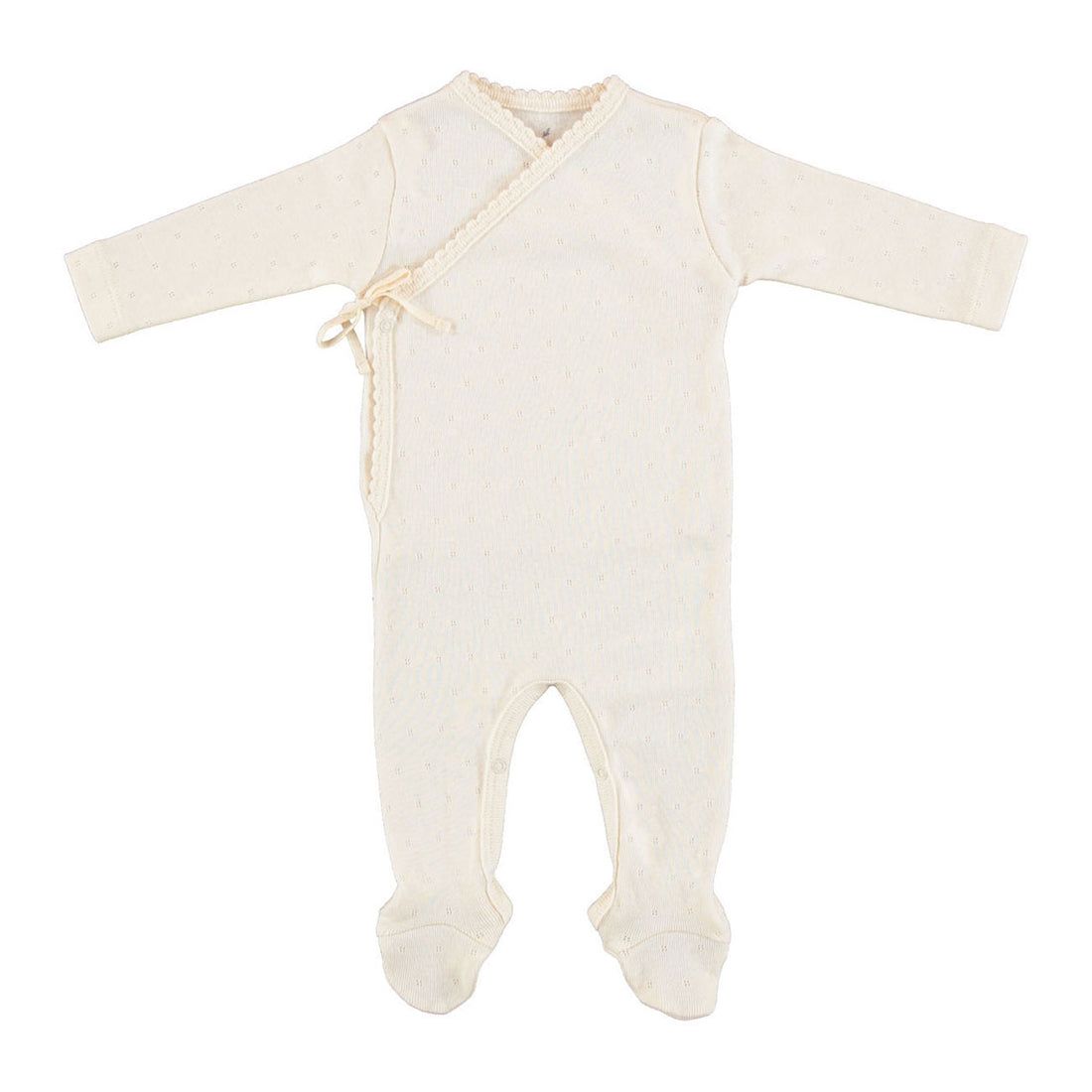 Bebe Organic Natural Pointelle Bebe Wrap Overall