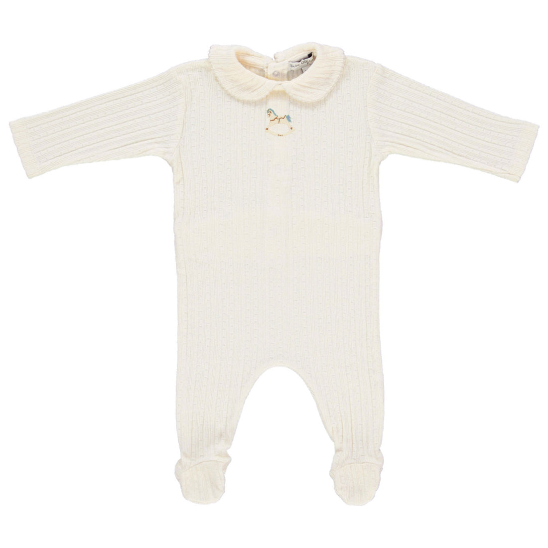 Bebe Organic Natural Pointelle Blue Bebe Overall