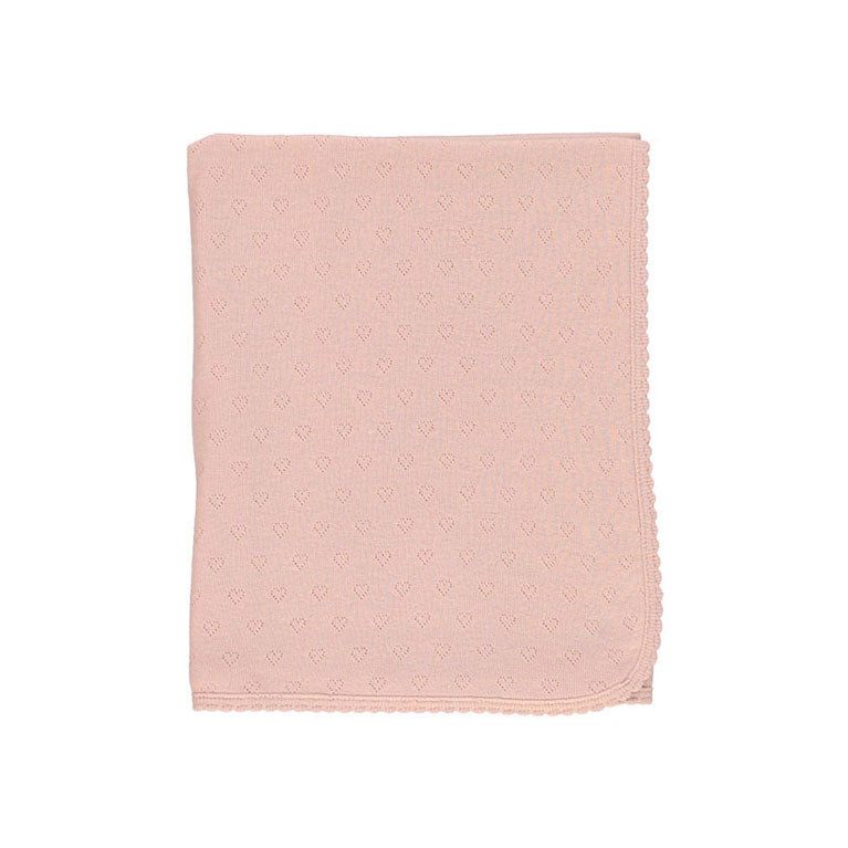Bebe Organic Blush Heart Pointelle Blanket