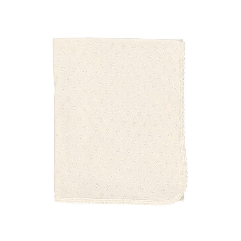 Bebe Organic Natural Heart Pointelle Blanket