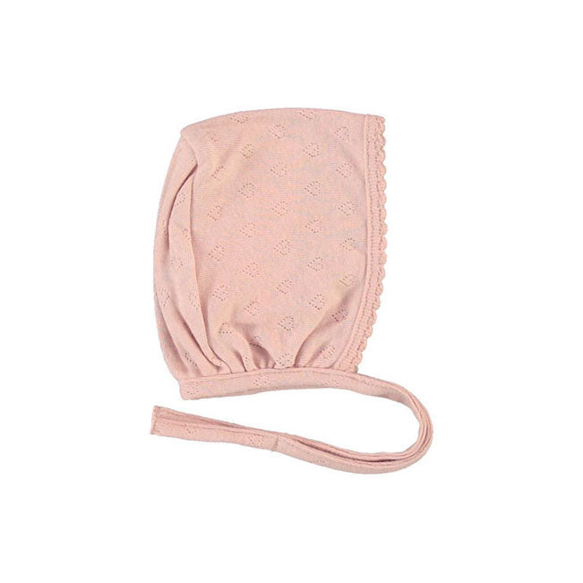 Bebe Organic Blush Heart Pointelle Bonnet