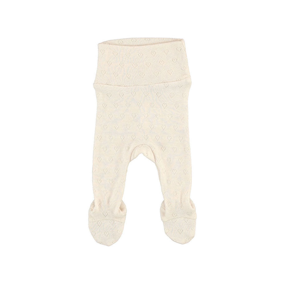 Bebe Organic Natural Heart Pointelle  Bebe Heart Footed Legging