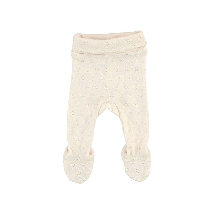 Bebe Organic Natural Heart Pointelle  Bebe Heart Footed Legging