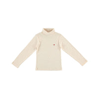 Bebe Organic Natural Heart Pointelle Turtleneck