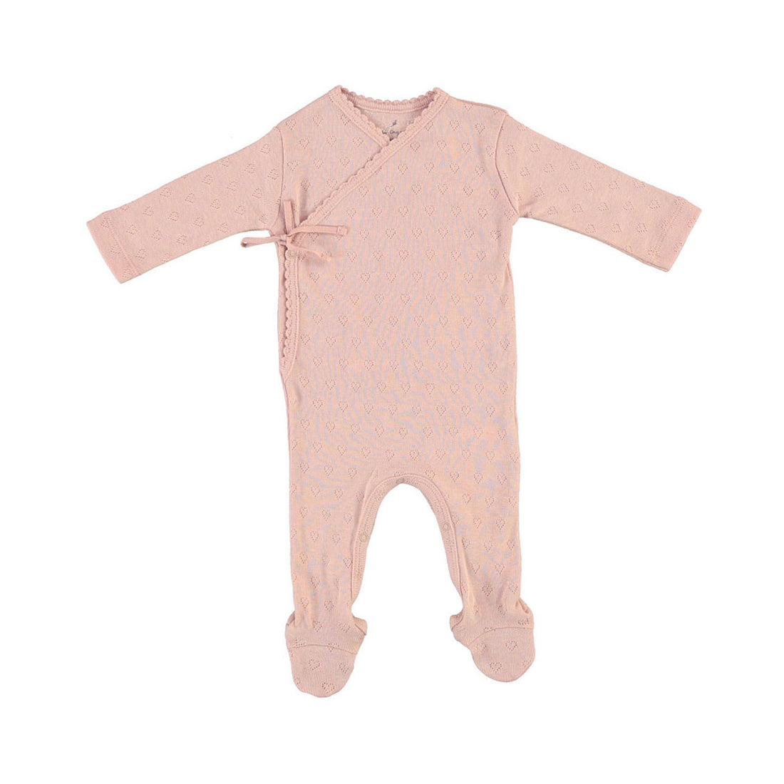 Bebe Organic Blush Heart Pointelle Wrap Overall