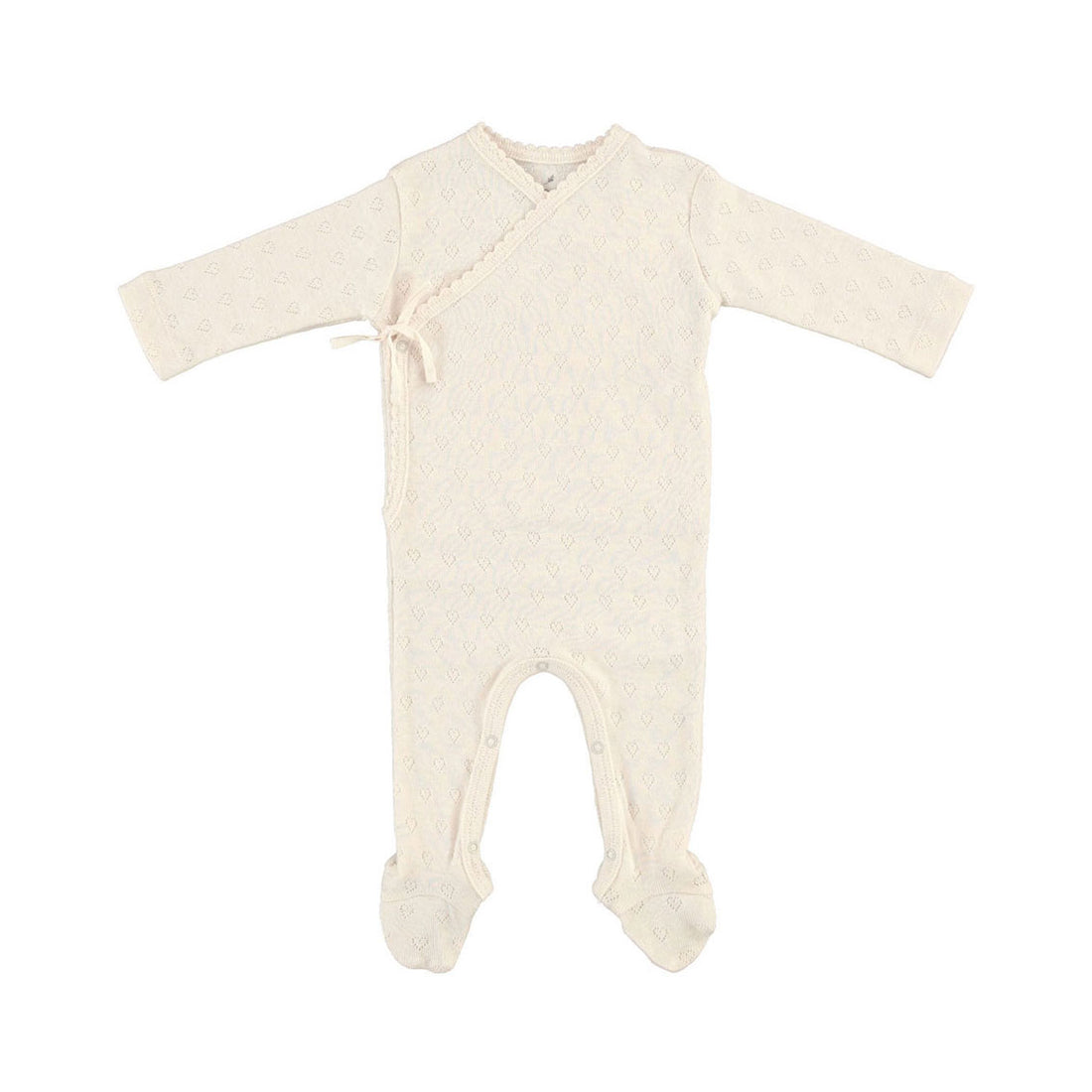 Bebe Organic Natural Heart Pointelle Wrap Overall