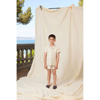 Bebe Organic Natural Squares Sky Shirt