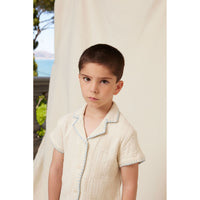 Bebe Organic Natural Squares Sky Shirt