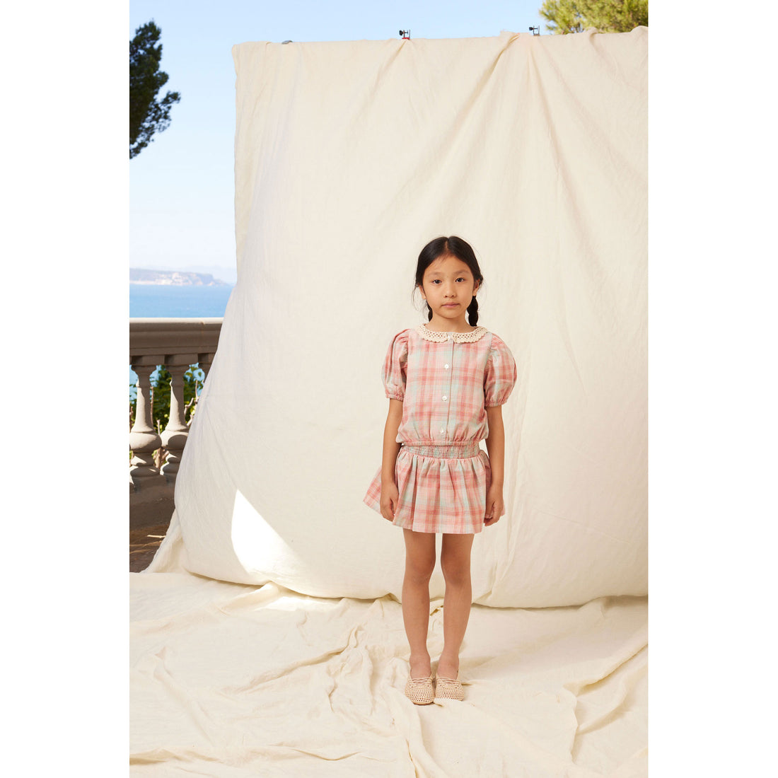 Bebe Organic Summer Check Nicole Skirt