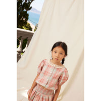 Bebe Organic Summer Check Nicole Blouse