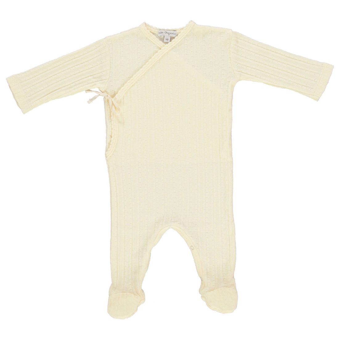 Bebe Organic Natural Pointelle Bebe Wrap Overall