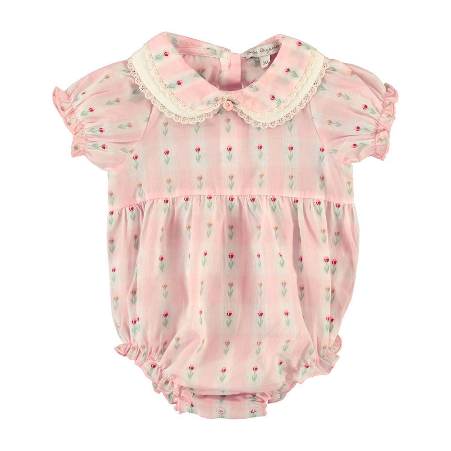 Bebe Organic Tulip Checks Bella Romper