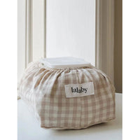 Lalaby Beige Gingham Wet Wipe Cover