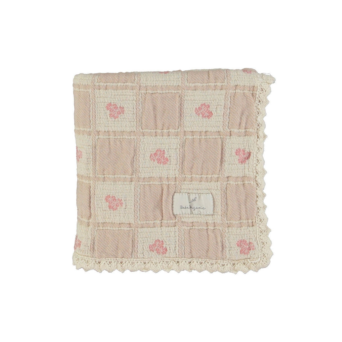 Bebe Organic Sand Floral Patchwork Blooms Blanket