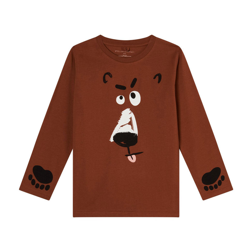 Stella Mccartney Brown Bear Face Tee
