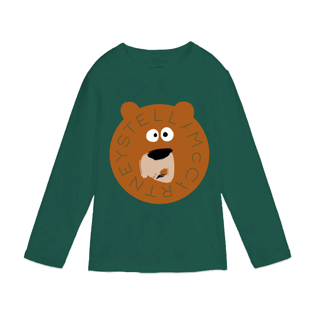 Stella Mccartney Green Bear Logo Disc Tee
