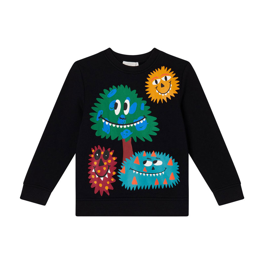Stella Mccartney Black Monsters Print Sweatshirt