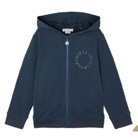 Stella Mccartney Navy Disc Logo Zip Up Hoodie