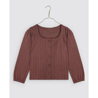 Little Cotton Clothes Marsala Button Pointelle Tee