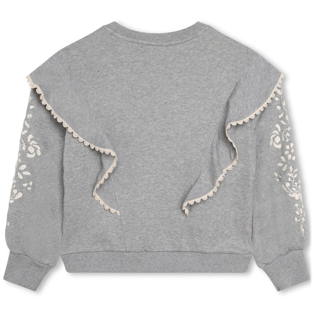 Chloe Grey Floral Emroidery Sweatshirt