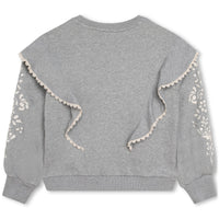 Chloe Grey Floral Emroidery Sweatshirt
