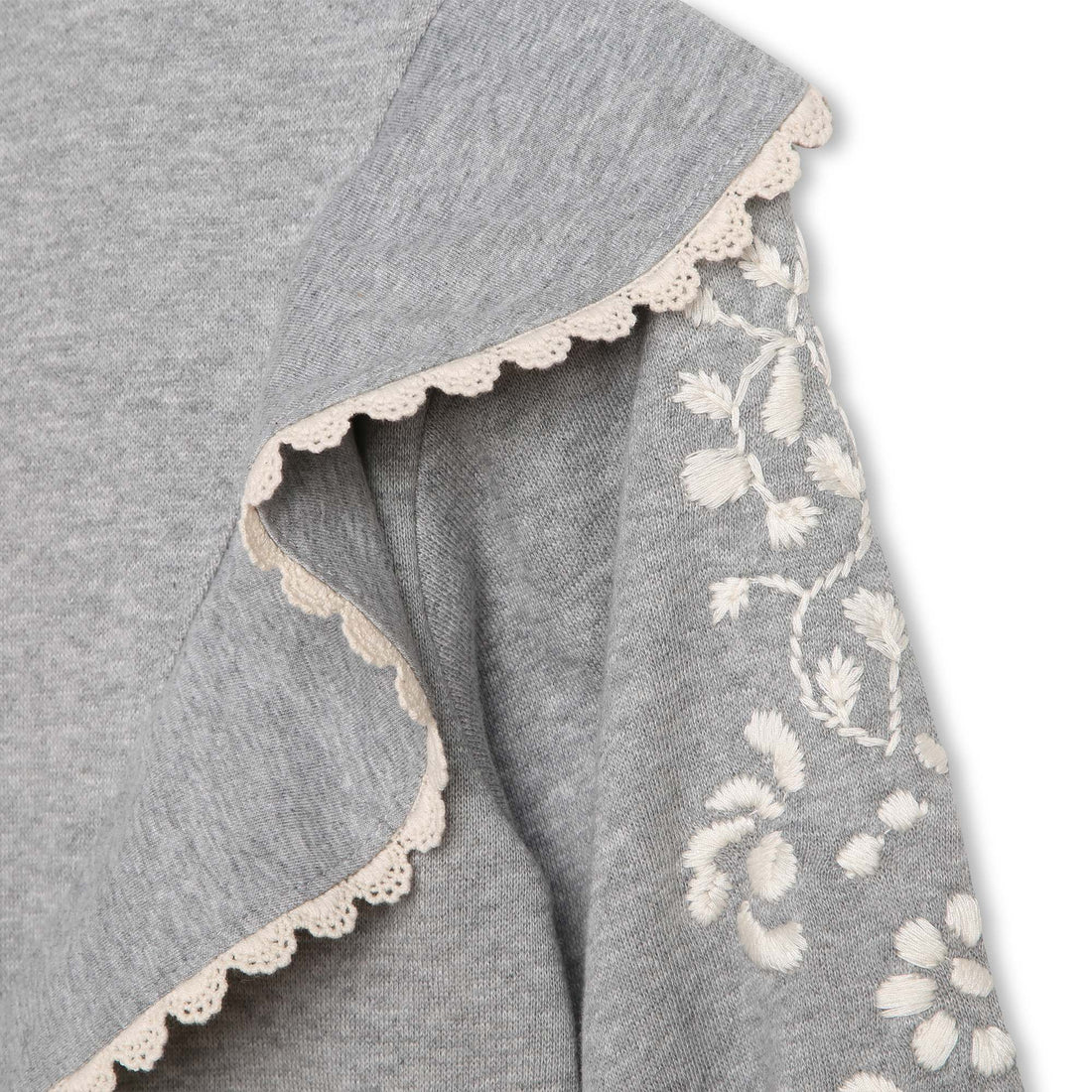 Chloe Grey Floral Emroidery Sweatshirt